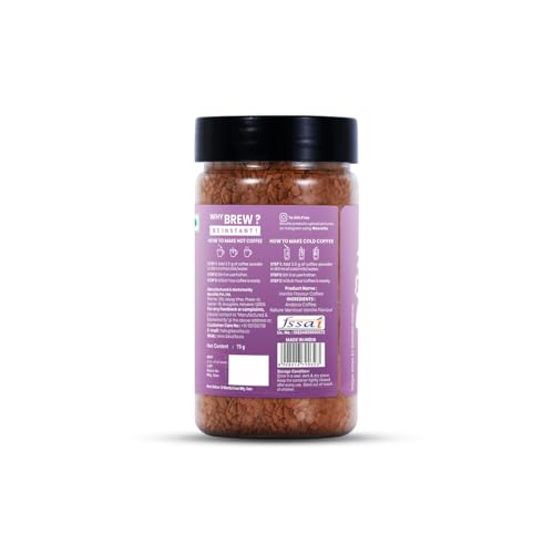 Image of Bevzilla 75g Vanilla Flavored Coffee Powder Jar | Premium Arabica Coffee | Ideal for Espresso, Latte & Cappuccino | Hot & Cold Coffee Brews (Pack of 2)