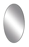 Deco 79 Wood Room Wall Mirror Oval Shaped Entryway Mirror with Thin Minimalistic Frame, Wall Mounted Mirror 18' x 1' x 31', Black
