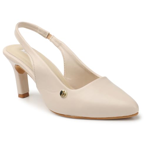 Image of ELLE Women Stylish and elegant Slingback Kitten Heel Mule Sandal