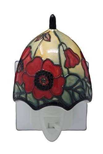 Old Tupton Ware - Luz de noche LED, diseño de amapola amarilla