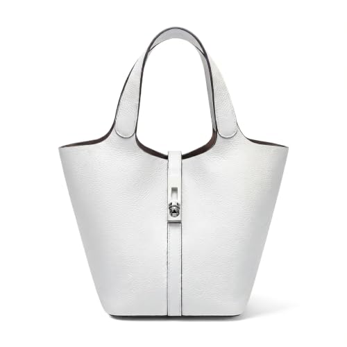 Image of Tote Bag for Women Vegan Leather Bucket Purse for Women Top Handle Handbag Shoulder Bag with Detachable Small Purse
