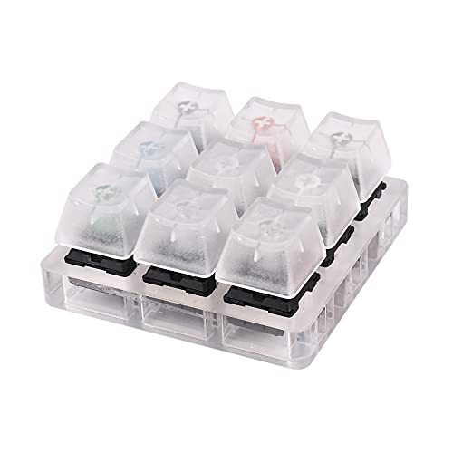 Fhdpeebu Testeur de clavier acrylique 9 capuchons en plastique transparent pour commutateurs Cherry MX