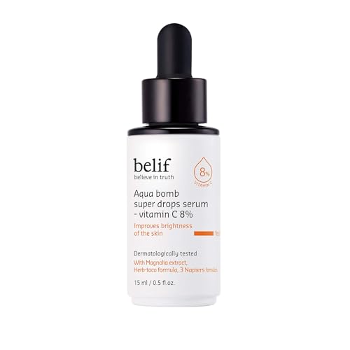 belif Super Drops - Siero antiossidante con 8% di vitamina C (15 ml) | Per un tono uniforme della pelle, affina la struttura della pelle e dona luminosità | K-Beauty dalla Corea