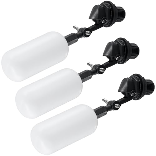 QWORK® 3 Pack Válvula de bola flotante de 1/2', válvula de control automático ajustable del nivel de agua para tanques, estanques y sistemas hidropónicos