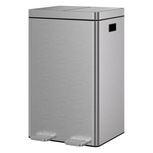 Caneca de basura rectangular acero inoxidable 60L