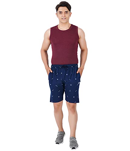 Image of FEEL TRACK Men Cotton Printed Shorts
