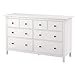 Produktbild HEMNES IKEA Kommode mit 8 Schubladen; weiß gebeizt; aus Massivholz; (160x96cm)