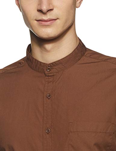 Image of Amazon Brand - Symbol Men's Cotton Shirt | Chinese Collar | Casual | Plain | Full Sleeve | Summer - Regular Fit (Available in Plus Sizes)