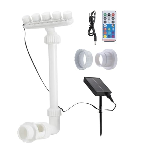 Fiauli Fontana per piscina superiore e piano terra, 7 luci a LED a colori fontana spruzzata a cascata a spruzzo, accessori per piscina fuori terra, raffreddamento a cascata regolabile e relax bianco