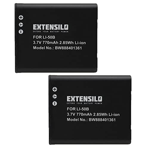 EXTENSILO 2x batteria compatibile con Olympus Stylus Traveller SH-21, SP-720, SH-25MR, SP-800 UZ, SP-720UZ fotocamera (770mAh, 3,7V, Li-Ion)