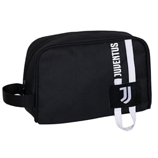 JUVENTUS Pochette Ragazzi, Bianco Nero, con Maniglia in Nastro, Organizer da Viaggio, Tempo Libero