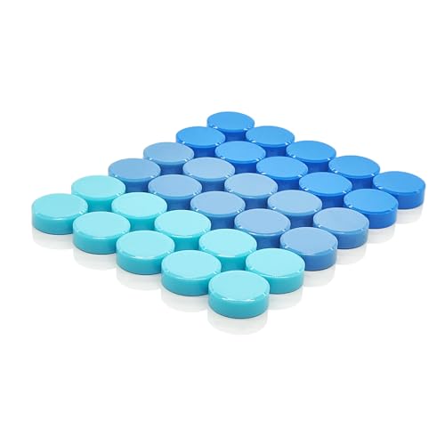 ZDZBLX Lot de 30 aimants de réfrigérateur puissants pour tableau blanc, petits aimants ronds et robustes pour réfrigérateur, casier, carte, cuisine, école, bureau, salle de classe (bleu)