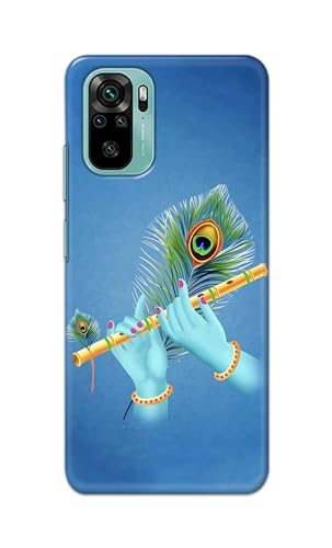 Image of PRINTFIDAA Plastic Printed Hard Back Cover Case For Mi Redmi Note 10 | Mi Redmi Note 10S | Mi Redmi Note 11 Se Back Cover (Flute In Krishna Hands) -112
