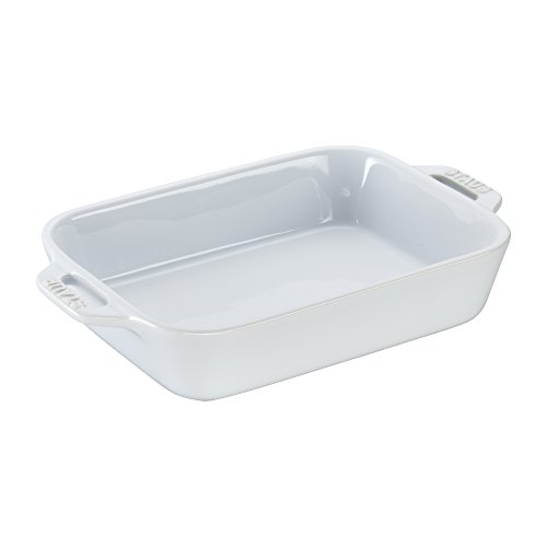 Staub Ceramic 4-pc Baking Pans Set, Casserole Dish with Lid, Brownie Pan, White by STAUB - Image 3