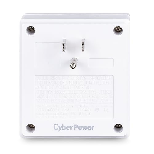 Image of CyberPower P2WU Professional Surge Protector, 500J /125V, 2 Outlets, 3 USB Charge Ports, Wall Tap Design, White