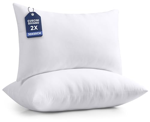 Utopia Bedding Set di 2 Cuscini, 30 x 50 cm Imbottitura per Cuscini, Cuscini Divano, Cuscino Interno (Bianco)