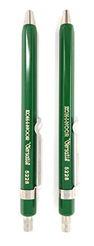 KOH-I-NOOR Fallbleistifte Druckbleistift Metall kurz 2er Set grün - 2mm Mine