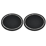 XLANDALYUEFA Posavasos for Coche, 10 Uds., Posavasos universales Antideslizantes Redondos con Alfombrilla de Diamante for Interior(Black-Diamon)