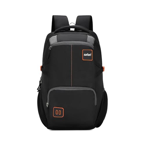 Image of Safari Warrior 30L Laptop Backpack Bag for Men & Women, School Bag for Boys & Girls, Ideal for Office /School /College, 2 Compartment Backpack with Rain Cover, Bottle Holder & Organizer, Black