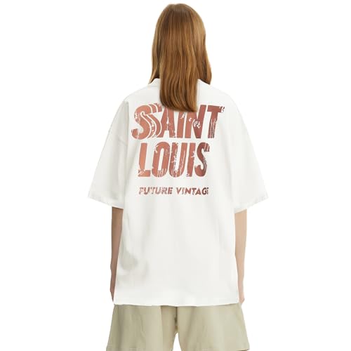 DONCARE "Saint Men's Gray Short Sleeve Color Embellished Simple Print Unisex T-Shirt4