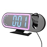 SOLUSTRE LED Projektionswecker mit Spiegeloberfläche Großes Display 23,1x9,4x5,6cm...