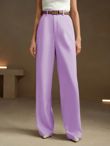 Image of KERI PERRY Trousers for Woman Pants Women's Formal Office Korean | Black Beige Track Pant | Straight | Cotton Spandex Stretchable Trouser | High-Waisted Bottom Wear