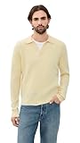 Madewell Men's Johnny-Collar Sweater Polo in Heritage Merino Wool, Biscuit, L