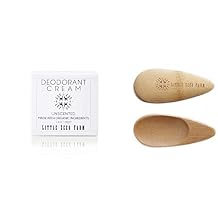 Little Seed Farm All Natural Deodorant Cream, Aluminum Free Deodorant for Women or Men, 2.4 Ounce - Unscented + Applicators Bundle