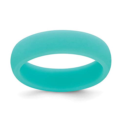 Silicone Sky Blue 5.7mm Bridal Engagement Wedding Band Ring Fine Jewelry For Women Gifts For Her