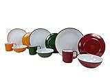 4-teiliges Campinggeschirr-Set für 1-Personen inkl. 1x ABS Kunststoff Kaffebecher mit Non-Slip Bodenbeschichtung