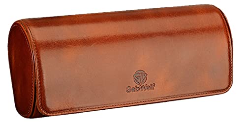 WLDOCA Uhrenbox Reise Aus Echtem Leder - Uhrenrolle Reiseetui - Luxus Uhrenetui Für 3 Uhren Mit Weicher Auskleidung - Schutz, Reise, Aufbewahrung Und Präsentation Edler Uhren,Braun Cover