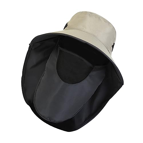 VALICLUD Fashion Face Cover Hat Sun Protection for Summer Wide Brim Fishing Hat for Outdoor Activities Sunscreen Cap Beige