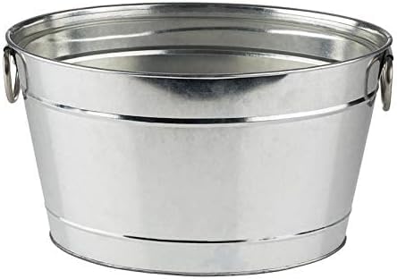 Bewitched Bañera para Bebidas, 11 litros, Bandeja de Zinc, Enfriador de Bebidas,Enfriador de Botellas de Acero Inoxidable, 40 x 28 cm, Altura 22 cm (Zinc)