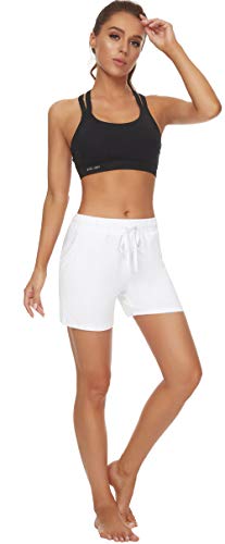 Image of Tandisk Women's 5 inch Casual Jersey Cotton Shorts Lounge Yoga Pajama Walking Shorts with Pockets Activewear