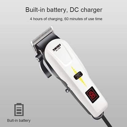 Image of SKMEI SKT1008W Professional Hair Straightener & Clipper For Men and Women | Corded Hair Trimmer with Quiet Operation and Dteachable Heads | Hair Styling Trimmer with LED Power Indicator, White
