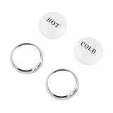 brassqueen 1.03 Inch Faucet Parts Replacements Bathroom Kitchen Double Handle Index Button Hot and C