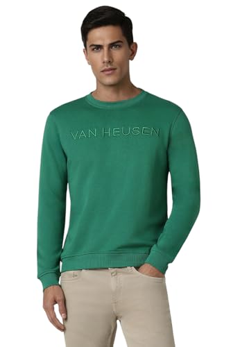 Image of Van Heusen Men's Embroidered Premium Cotton Full Sleeve Regular Fit Sweatshirt | Effortless Styling | Premium Cotton Blend
