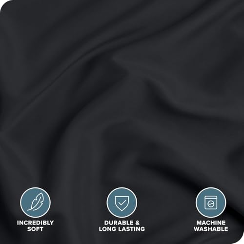 Image of Viewstar Premium Cotton Duvet Cover, Single Size 60x90 Inches, 300 Thread Count, Ultra-Soft, Wrinkle-Free, Cotton-Quilt /Comforter Zipper Cover (Cotton Black)