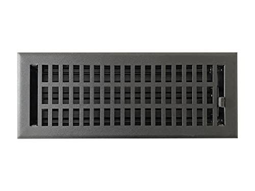 4x12 register - Empire Register Co, Vent Cover - 4x12 inch, Modern Contemporary Design, Textured Black Finish, Heavy Duty Floor Vent Covers, Metal Damper Attached. Vent Covers for Home Floor only.