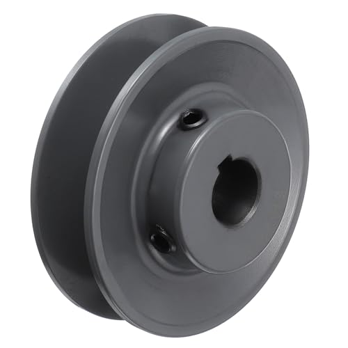 sourcing map BK28-5/8 V-Belt Sheave 5/8Bore 2.95OD Single Groove Web Sheave Bored-to-Size Sheave, Cast Iron, Belt Section for 3L or B Belt