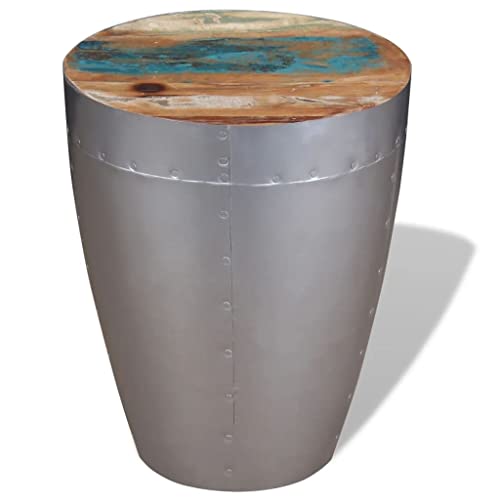 Tabouret en bois massif recyclé pour manque de place - Table d'appoint rétro - 6