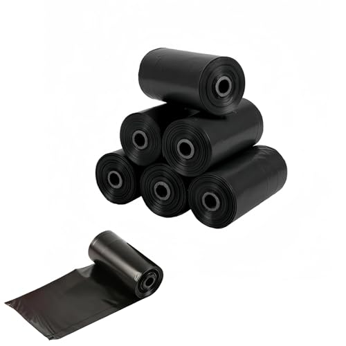 Image of Black Dog Waste Bags Rolls(90 Count) | Extra Thick and Leak-Proof Poop Bags for Dogs&Cats ,6 Rolls