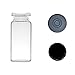 100pack 10ml Empty Clear Glass Vials With Plastic-Aluminium Flip Cap And Rubber Stoppers 1/3oz Transparent Glass Bottle 10cc Glass Containers 20mm Ampoule Lyophilized Powder Liquid bottle (Black)