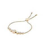 Michael Kors Stainless Steel and Cubic Zirconia Chain Bracelet for Women, Color: Gold (Model: MKJ5334710)