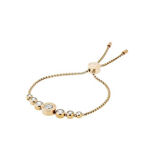 Michael Kors Stainless Steel and Cubic Zirconia Chain Bracelet for Women, Color: Gold (Model: MKJ5334710) by Michael Kors - Used condition - US$66.51