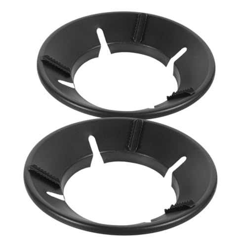 ibasenice 2 Piezas Soporte para Wok Resistente al Viento Energético Alta Temperatura Antideslizante para Cocina y Profesional de Unidades Negras Esmaltadas