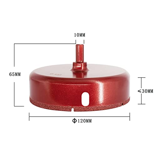 Meccion Diamond Drill Bit Brazed Core Hole Saws, Performance Hollow Hole Cutter for Glass/Tile/Granite/Marble/Porcelain (120mm) - Image 2