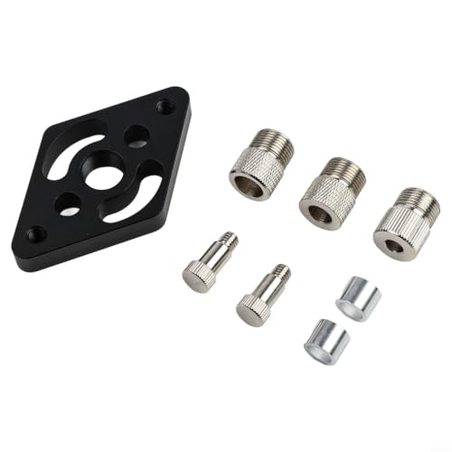 Image of Pocket Hole Jig Self Centring Drill Guide 6 8 10mm Aluminium Wood Joinery Kit for Furniture(black)