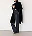 FarDas Women's Knitted Cashmere Wool Shawl Solid Color Long Cloak High Neck Cape Sweater Fashion Warm Poncho (Cashmere, black)
