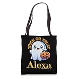 Alexa Personalized Name Cute Ghost Halloween Tote Bag